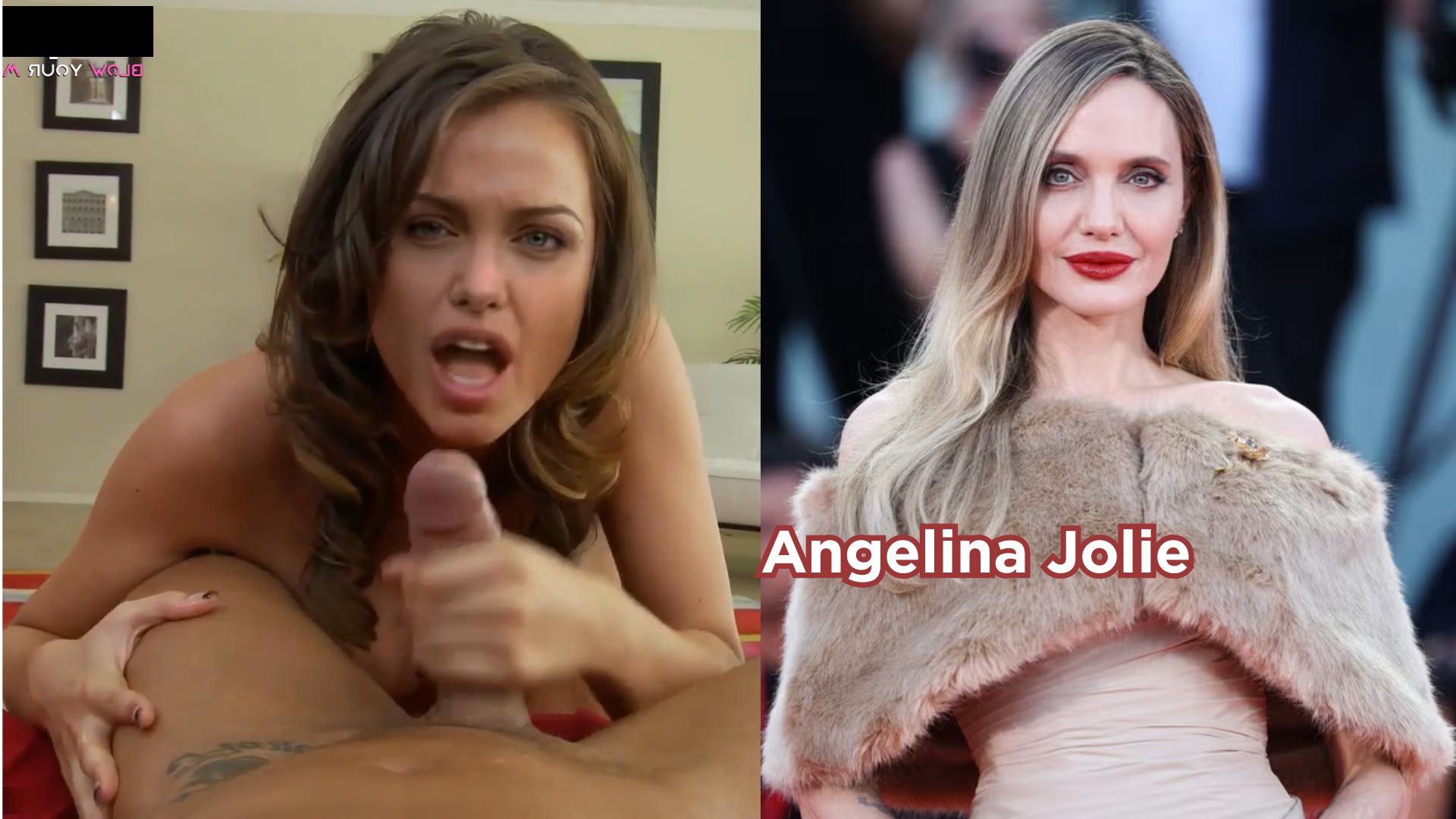 Angelina Jolie Naked Sucks Dick On Her Knees